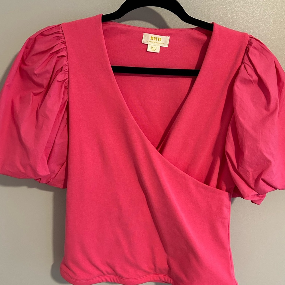 Anthropologie Maeve pink top in small.